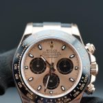 Rolex Daytona Cosmograph Daytona Pink Dial Rose Gold Oysterflex 116515LN Box & Papers