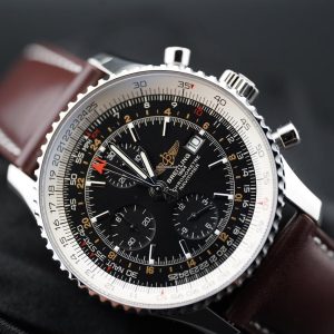 Breitling Navitimer World 46 mm GMT Chronograph Black Dial Pre-Owned Full Set