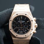 Audemars Piguet Royal Oak Chronograph 41mm Black Dial on 18kt RG Bracelet (ST# 1009)
