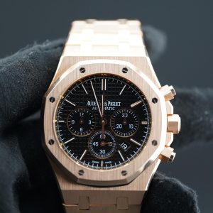 Audemars Piguet Royal Oak Chronograph 41mm Black Dial on 18kt RG Bracelet (ST# 1009)