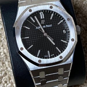 Audemars Piguet Royal Oak 41mm black dial exhibition caseback