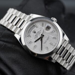 Rolex Day-Date 40mm Platinum Meteorite Baguette Dial Fullset