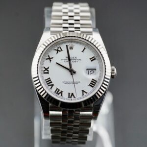 Rolex Datejust New Datejust 41mm WG Bezel white Roman Dial 126334 (St# 901)